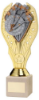 GOLD PLASTIC HOLDER + DARTS DISC ON CREAM MARBLE TROPHY (1in CEN) - 8.25in