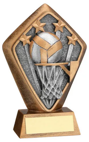 BRZ/GOLD DIAMOND HOLDER WITH NETBALL DISC WITH PLATE - 5.25in