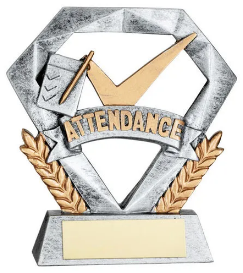 PEW/GOLD ATTENDANCE MINI DIAMOND WITH PLATE - 4in