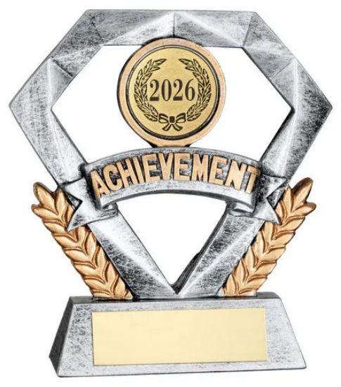 PEW/GOLD ACHIEVEMENT MINI DIAMOND WITH PLATE (1in CEN) - 4in