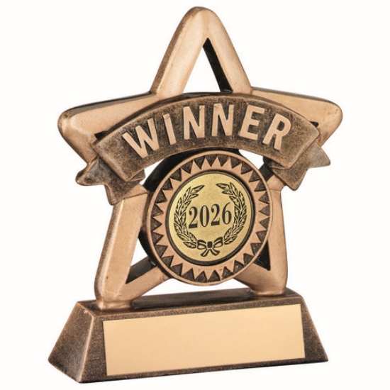 Picture of Brz/gold Resin Mini Star With Plate (1in Centre) Wnr - 4.25in