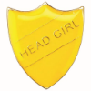 SCHOOL SHIELD BADGE (HEAD GIRL) YELLOW - 1.25in