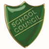 SCHOOL SHIELD BADGE (SCHOOL COUNCIL) GREEN - 1.25in