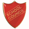 SCHOOL SHIELD BADGE (SCHOOL COUNCIL) RED -    1.25in
