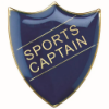 SCHOOL SHIELD BADGE (SPORTS CAPTAIN) BLUE -    1.25in