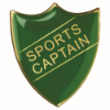 SCHOOL SHIELD BADGE (SPORTS CAPTAIN) GREEN - 1.25in