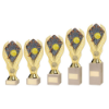 GOLD PLASTIC HOLDER + TENNIS DISC ON CREAM MARBLE TROPHY (1in CEN)