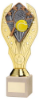 GOLD PLASTIC HOLDER + TENNIS DISC ON CREAM MARBLE TROPHY (1in CEN) - 11in