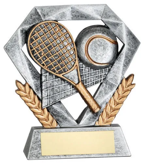 PEW/GOLD TENNIS MINI DIAMOND WITH PLATE - 4in