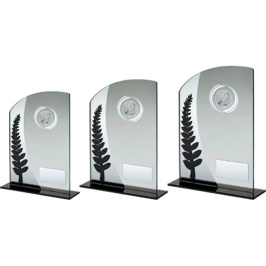 JADE GLASS PLAQUE WITH BLACK/SILVER DETAIL WITH TENNIS INSERT AND PLATE