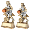 BRZ/PEW/ORANGE FEMALE BASKETBALL FIGURE WITH STAR BACK WITH PLATE (1in CEN)