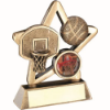 BRZ/GOLD BASKETBALL MINI STAR WITH PLATE (1in CENTRE) - 4.25in
