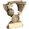 BRZ/GOLD BASKETBALL MINI CUP WITH PLATE (1in CENTRE) - 3.75in