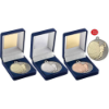 VELVET BOX AND 50mm BASKETBALL MEDAL TROPHY MATT SILVER/SILVER