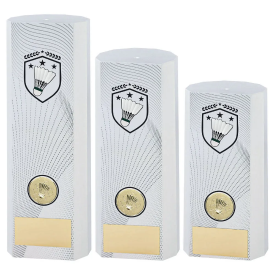 WHITE PLASTIC FILLED COLUMN BADMINTON (1in CEN)