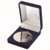 BLUE VELVET BOX AND 50mm MEDAL MOTOR SPORT TROPHY SILVER - 3.5in