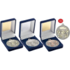 VELVET BOX AND 50mm MULTI ATHLETICS MEDAL TROPHY MATT SILVER/SILVER