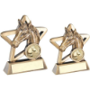 BRZ/GOLD HORSE MINI STAR WITH PLATE (1in CENTRE)
