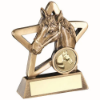 BRZ/GOLD HORSE MINI STAR WITH PLATE (1in CENTRE) - 3.75in