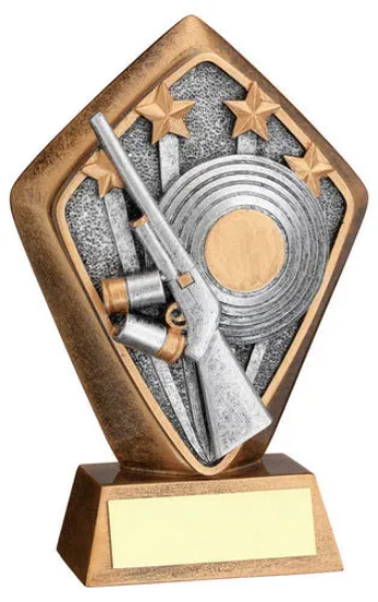 BRZ/GOLD DIAMOND HOLDER WITH SHOOTING DISC WITH PLATE - 5.25in