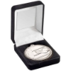 BLACK VELVET BOX AND 50mm SWIMMING MEDAL TROPHY SILVER - 3.5in