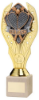 GOLD PLASTIC HOLDER + SQUASH DISC ON CREAM MARBLE TROPHY (1in CEN) - 11in