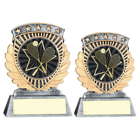 PEW/GOLD 5 STAR HOLDER WITH VINYL SQUASH INSERT & PLATE