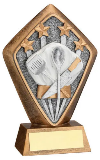 BRZ/GOLD DIAMOND HOLDER WITH COOKING DISC WITH PLATE - 5.25in