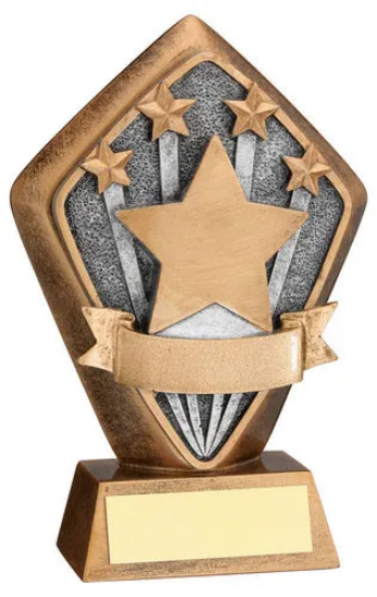 BRZ/GOLD DIAMOND HOLDER WITH STARS DISC WITH PLATE - 5.25in