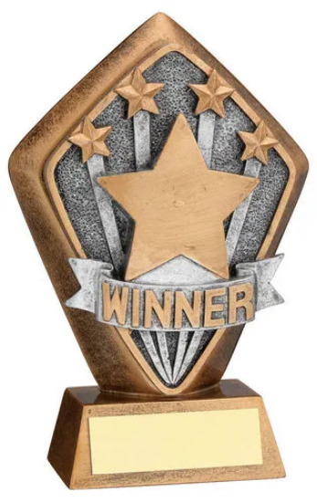 BRZ/GOLD DIAMOND HOLDER WITH WINNER DISC WITH PLATE - 5.25in