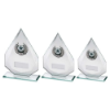 JADE/SILVER DIAMOND GLASS WITH SILV/BLK TRIM TROPHY (1in CENTRE)