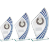 JADE//SILVER SAIL GLASS WITH SILV/BLK WREATH TRIM TROPHY (1in CEN)