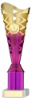 GOLD/PURPLE PLASTIC TITAN CUP ASSEMBLED ON MARBLE (1in CEN) - 11.75in