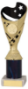 BLACK/GOLD PLASTIC SABRE CUP ASSEMBLED ON MARBLE (1in CEN) - 11in
