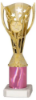 GOLD/PINK PLASTIC FLASH CUP ASSEMBLED ON MARBLE (1in CEN) - 10in