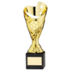 GOLD PLASTIC SABRE CUP ON BLACK MARBLE ASSEMBLED TROPHY (1" CEN) - 6.75in