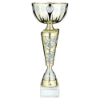 GOLD/MATT SILV TROPHY CUP WITH PLATE - 10in
