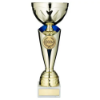 GOLD/BLUE TROPHY CUP WITH PLATE (2in CENTRE) - 14.75in