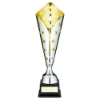 SILVER/GOLD METAL STAR TROPHY CUP WITH PLATE - 18.25in