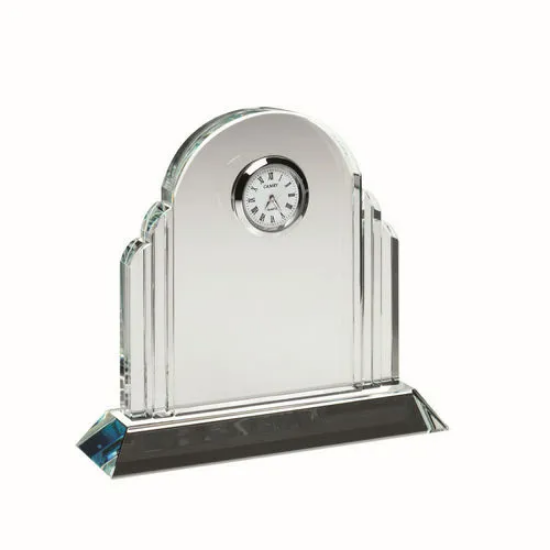 CLEAR GLASS ARCHED CLOCK (20mm THICK) - 5.25in