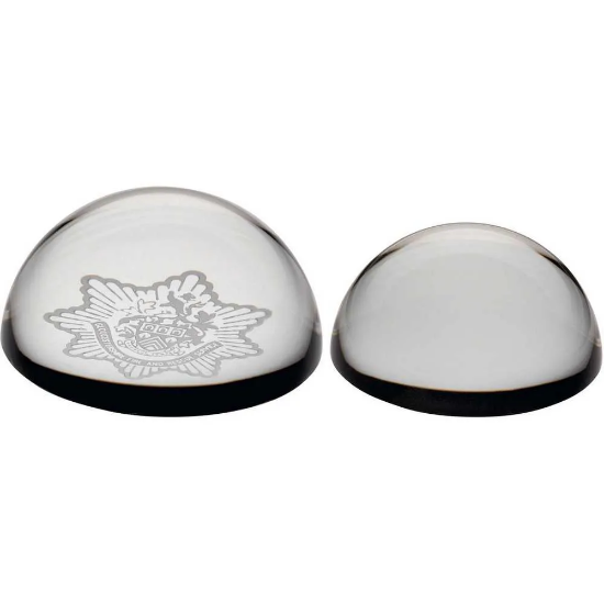 CLEAR GLASS DOMED PAPERWEIGHT