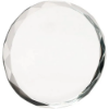 CLEAR GLASS ROUND PAPERWEIGHT WITH FACETED EDGE (19mm THICK) - 3.25in