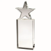 CLEAR GLASS BLOCK WITH GLASS STAR - 9in