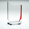 CLEAR/RED GLASS PLAQUE (10mm THICK) - 8.5in