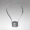 CLEAR GLASS LIGHTBULB PLAQUE ON METAL SCREW BASE - 8.5in