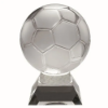CLEAR/FROSTED GLASS FOOTBALL ON BASE - 6.5in