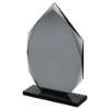 SMOKED BLACK GLASS DIAMOND PLAQUE (10mm THICK) - 8in