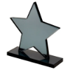SMOKED BLACK GLASS STAR PLAQUE (10mm THICK) - 5.25in