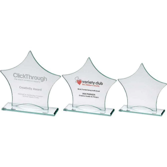 JADE GLASS STAR PLAQUE (6mm THICK)