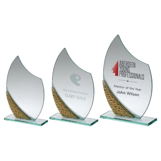 JADE GLASS PLAQUE WITH GOLD/SILVER BUBBLE DETAIL (4mm THICK)